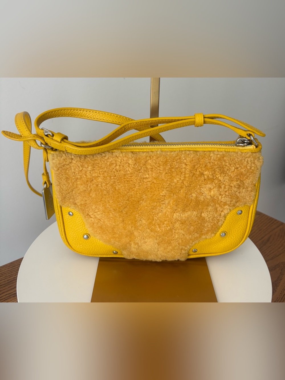 Coach Rhyder Shearling & Leather Crossbody Bag